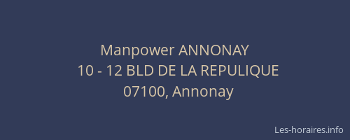 Manpower ANNONAY