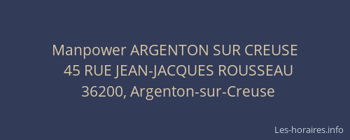 Manpower ARGENTON SUR CREUSE