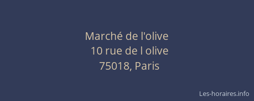 Marché de l'olive