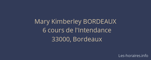 Mary Kimberley BORDEAUX
