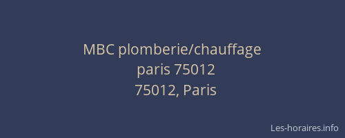 MBC plomberie/chauffage