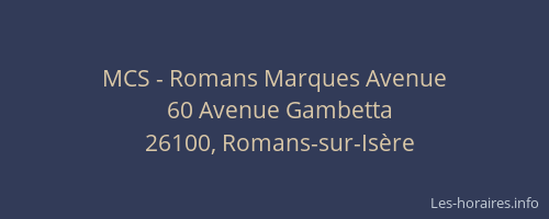 MCS - Romans Marques Avenue
