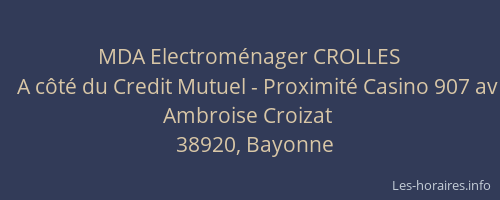 MDA Electroménager CROLLES