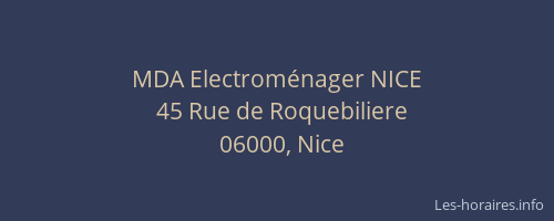 MDA Electroménager NICE