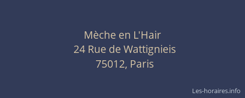 Mèche en L'Hair