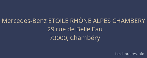 Mercedes-Benz ETOILE RHÔNE ALPES CHAMBERY