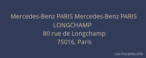 Mercedes-Benz PARIS Mercedes-Benz PARIS LONGCHAMP