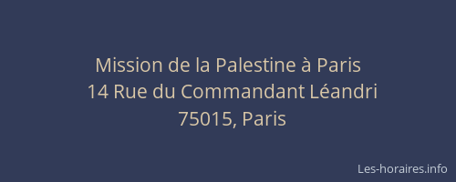 Mission de la Palestine à Paris