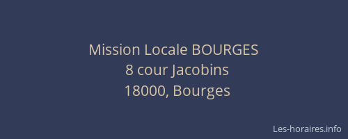 Mission Locale BOURGES