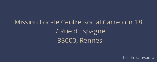 Mission Locale Centre Social Carrefour 18
