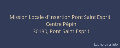 Mission Locale d'Insertion Pont Saint Esprit