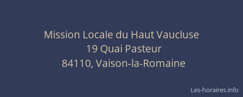 Mission Locale du Haut Vaucluse
