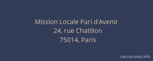 Mission Locale Pari d'Avenir