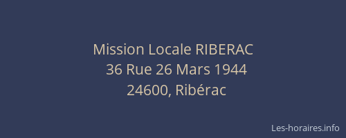 Mission Locale RIBERAC