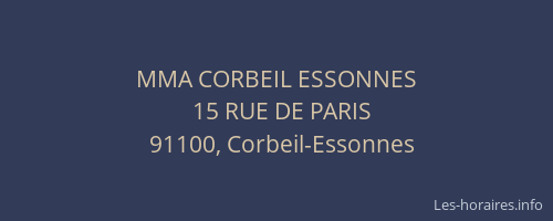 MMA CORBEIL ESSONNES