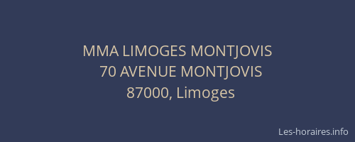 MMA LIMOGES MONTJOVIS