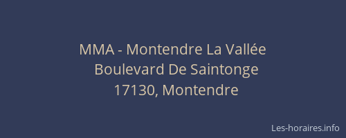 MMA - Montendre La Vallée