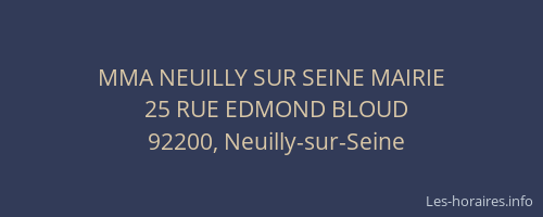 MMA NEUILLY SUR SEINE MAIRIE