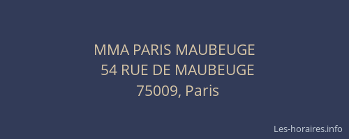 MMA PARIS MAUBEUGE