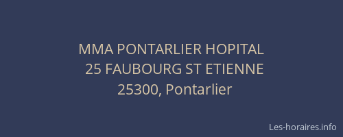 MMA PONTARLIER HOPITAL