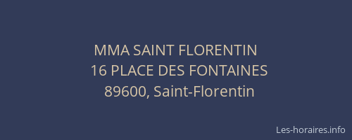 MMA SAINT FLORENTIN