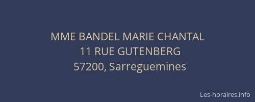 MME BANDEL MARIE CHANTAL