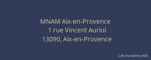 MNAM Aix-en-Provence