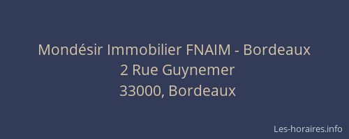 Mondésir Immobilier FNAIM - Bordeaux