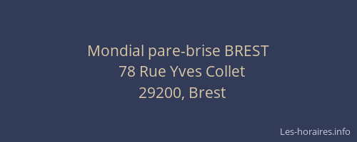 Mondial pare-brise BREST