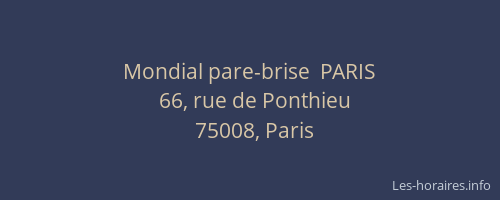 Mondial pare-brise  PARIS