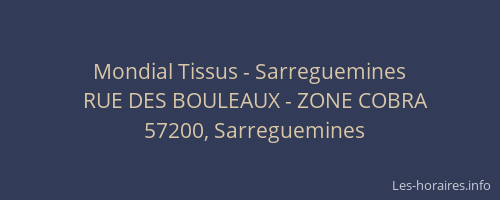 Mondial Tissus - Sarreguemines