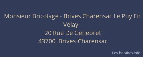 Monsieur Bricolage - Brives Charensac Le Puy En Velay
