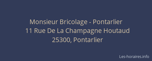 Monsieur Bricolage - Pontarlier