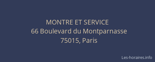 MONTRE ET SERVICE