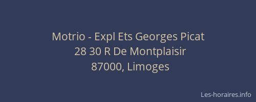 Motrio - Expl Ets Georges Picat