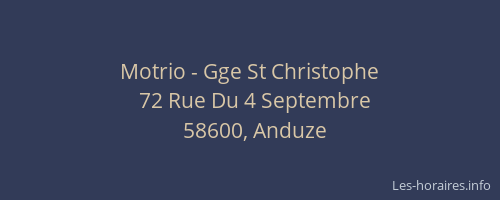 Motrio - Gge St Christophe