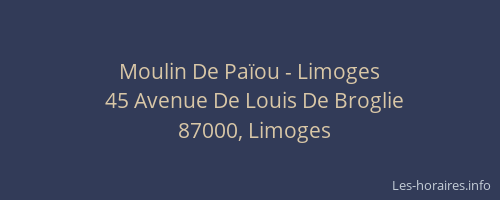 Moulin De Païou - Limoges