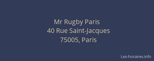 Mr Rugby Paris