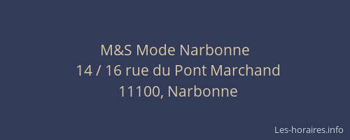 M&S Mode Narbonne