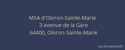 MSA d'Oloron-Sainte-Marie