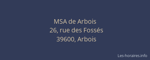 MSA de Arbois
