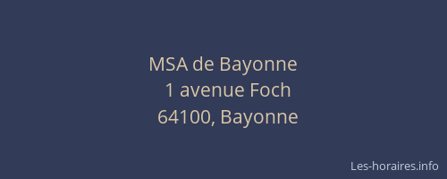 MSA de Bayonne