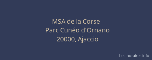 MSA de la Corse