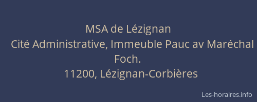 MSA de Lézignan
