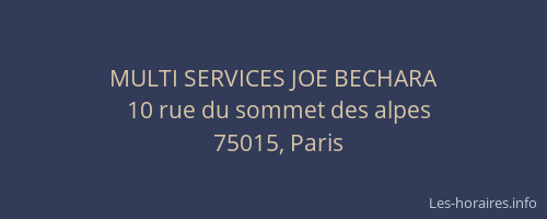 MULTI SERVICES JOE BECHARA