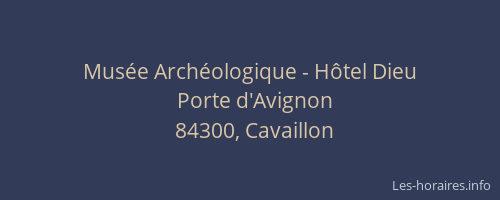 Musée Archéologique - Hôtel Dieu