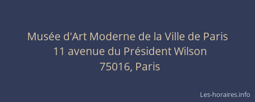 Musée d'Art Moderne de la Ville de Paris