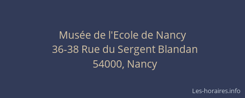 Musée de l'Ecole de Nancy