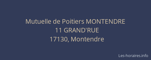Mutuelle de Poitiers MONTENDRE