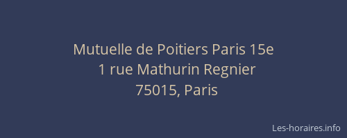 Mutuelle de Poitiers Paris 15e